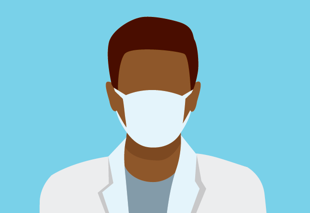 an illustration of a doctor wearing a mask